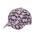 Blumendruck Baseballkappe mit rosa Hibiskusmuster auf dunkelblauem Stoffgrund - Schwarz Mit Rosa Und Violetten Hibiskusblüten (4#)