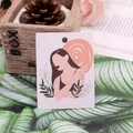 White jewelry card with female illustration for earring and necklace packaging - Impression Girl Style Four