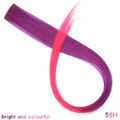 Pink and purple gradient clip-in hair extension piece with natural fiber texture - Purple Pink Gradient (56H)