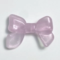Luminous pink bow bead with fine glitter and mermaid finish for DIY phone chains - 24x32mm / Pink