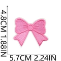 Pink bow embroidery patch dimensions detail showing 4.8cm height and 5.7cm width measurements - Pink Bow Style
