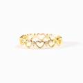 Elegant gold S925 silver hollow heart ring featuring milgrain edges and white zircon accents - US Size 6 / Gold