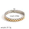 Dettaglio del bracciale bicolore in acciaio inossidabile da 8mm con specifiche tecniche - Stile Bicolore Oro Misto (8mm)(TB5109-8-M)