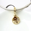 Golden Tree of Life charm bead with sparkling crystals and S925 engraving - S925 Tree of Life-Gold