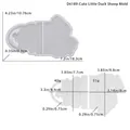 Detailed size chart for duck and sheep silicone resin molds with dimensions in centimeters - D6189-Cute Duck Sheep Silicone Mold