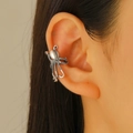 Retro silver octopus ear cuff with tentacles wrapping around the ear cartilage - Octopus Style (09 Antique Silver WG0-1128)