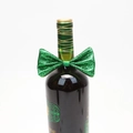 Green sequined glitter bow tie decoration for St. Patrick's Day wine bottles - Sequin Bow Tie