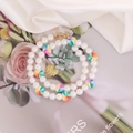 Collana di perle bohémien con perline colorate a cuore e chiusura dorata su fiori - 2# Stile a cuore
