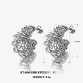 Pendientes de aro en espiral de acero inoxidable plateado de 2,4 cm y 5,4 g - Pendientes en Forma de C Color Acero