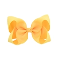 Handmade 4-inch yellow grosgrain ribbon hair bow clip for kids with textured finish - Yellow (#37)