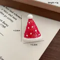 Christmas hat resin charm in red and white glitter finish for DIY jewelry making - Red Christmas Hat