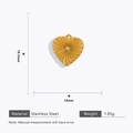 Detailed view of 18k gold plated heart pendant with sunburst texture and tiny diamond - Heart Rhinestone / Gold