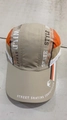 Quick-dry mesh baseball cap in beige and orange with skateboard themed graphics - Adjustable / Khaki
