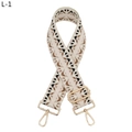 Close-up of geometric pattern strap with high-gloss gold lobster clasps for bags - L-1 Beige