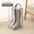 Transparent mesh tall boot storage bag with grey trim and handle, size 48x28x20cm - Long Boot Bag Grey Edge