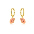 Elegant S925 sterling silver drop earrings with realistic orange papaya fruit design - 925 Silver / Papaya