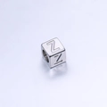 Perle cube de 7mm en acier inoxydable avec lettre Z gravée pour bijoux DIY - Lettre Z