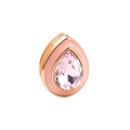 Pink drop-shaped jewelry pendant charm with golden metal frame for mesh bracelet - Gold Teardrop Pink Edge Pink Crystal