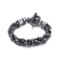 Pulsera de cadena retro para hombre en acero oxidado con cierre de barra en T - Negro Oxidado (KB146747-KFC)