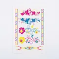 Wasserdichte fluoreszierende Blumen Tattoos mit Rosen, Lotos und bunten Rebenmustern - CSYG-003 Blume Auge Geometrisch