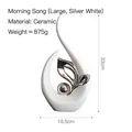 Modern white and silver ceramic sculpture Morning Song for living room decor - White Silver (Vivid Large)
