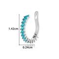 Manchette d'oreille en argent avec pierres turquoises, 1,42cm de haut et 0,24cm - Argent Bleu