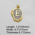 Anhänger Buchstabe E mit 18 Karat Vergoldung und Zirkonia Steinen, Maße 25mm x 17mm - Buchstabe E