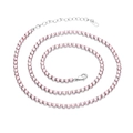 Collana tennis in argento con gemme rosa, chiusura a moschettone e catena regolabile - 3mm Argento/Zircone Rosa/40cm