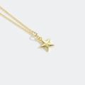 Minimalist five-pointed star pendant necklace in premium polished golden finish - Pentagram (Smooth)