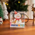 Transparente Weihnachts-Geschenkbox aus PVC mit Schneemann-Motiv und Goldgriff, 9.6 cm - Neuer Weihnachtsschneemann