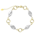 Élégant bracelet en argent S925 doré orné de perles d'eau douce baroques blanches - Bracelet 4 Perles Baroques Or 14K (GPB20-14K)