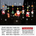 Christmas static window cling size chart with Santa and reindeer motifs in five sizes - Charm