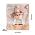 Champagne gold snowman Christmas chair cover with sequins and dimension specs - Beige Sequin Snowman Chair Cover