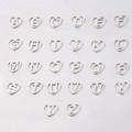 Set de 26 colgantes de corazón de acero inoxidable plateado alfabeto A-Z para joyería DIY - Letra A / Color Acero