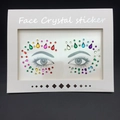 Colorful masquerade face crystal stickers with vibrant acrylic rhinestones on self-adhesive backing - Model 1055