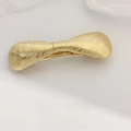 Elegant gold bow hair clip with textured metallic finish for women side hair styling - Gold Hammered Ribbed Bow Clip Type 2