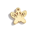 Vue détaillée du pendentif papillon plaqué or 18 carats avec finition métal polie - Or-Papillon 2