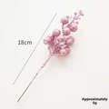 Rosa Glitzer Beerenstiel für Weihnachts-DIY, 18 cm Länge und ca. 5 g Gewicht für Deko - Rosa