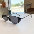 Occhiali da sole vintage gatto con montatura nera e lenti grigio scuro stile moderno - Montatura Nera Lenti Grigio Nero
