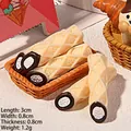 Mini rouleaux de gaufres en résine avec crème pour décoration de coque de téléphone - Bâton de Chocolat - Jaune Crème - Crème Blanche