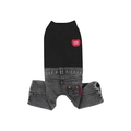 Mono vaquero para perro en negro y gris con parche Cuddle Champ para mascotas - S / Negro
