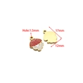 Red and white mushroom enamel pendant DIY jewelry charm 17x12mm for necklaces - Mushroom (Single Hole) / 12*17mm (Hole: 1.5mm) (ai-5 Pieces/Pack) / Gold Red