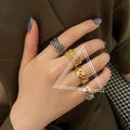 Gewebte und Acht-Motiv-Ringe im Retro-Thai-Silber-Stil in Gold- und Silberoptik - Gewebte und Figur 8 Kombi (TJZ295)