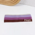 Diadema deportiva de punto a rayas moradas con bordado Hope para correr y yoga - Morado