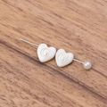 Natural freshwater shell heart bead with gold letter G for DIY jewelry making - Letter G