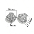 Perla in acciaio inossidabile argento a forma di conchiglia 16x13,5mm foro 1,5mm - Conchiglia Grande-Acciaio