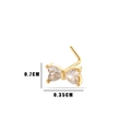 Détail d'un piercing de nez nœud doré avec zircon et dimensions 0,7 cm par 0,35 cm - 1# Style Noeud / Jaune d'Or