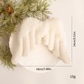 White felt angel wings Christmas ornament 18x14cm for festive holiday decoration - Large / White