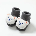 Calzini grigi spessi per neonati con orsetto di peluche 3D per comfort e antiscivolo - Orso Grigio