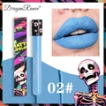Matte sky blue lipgloss in 02 shade with creative Halloween skull pattern packaging - Blue (02#)